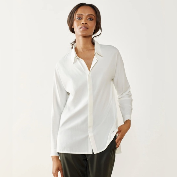 Aday Ivory Women's Top Something Cool Button Down Shirt Medium M - Picture 1 of 8